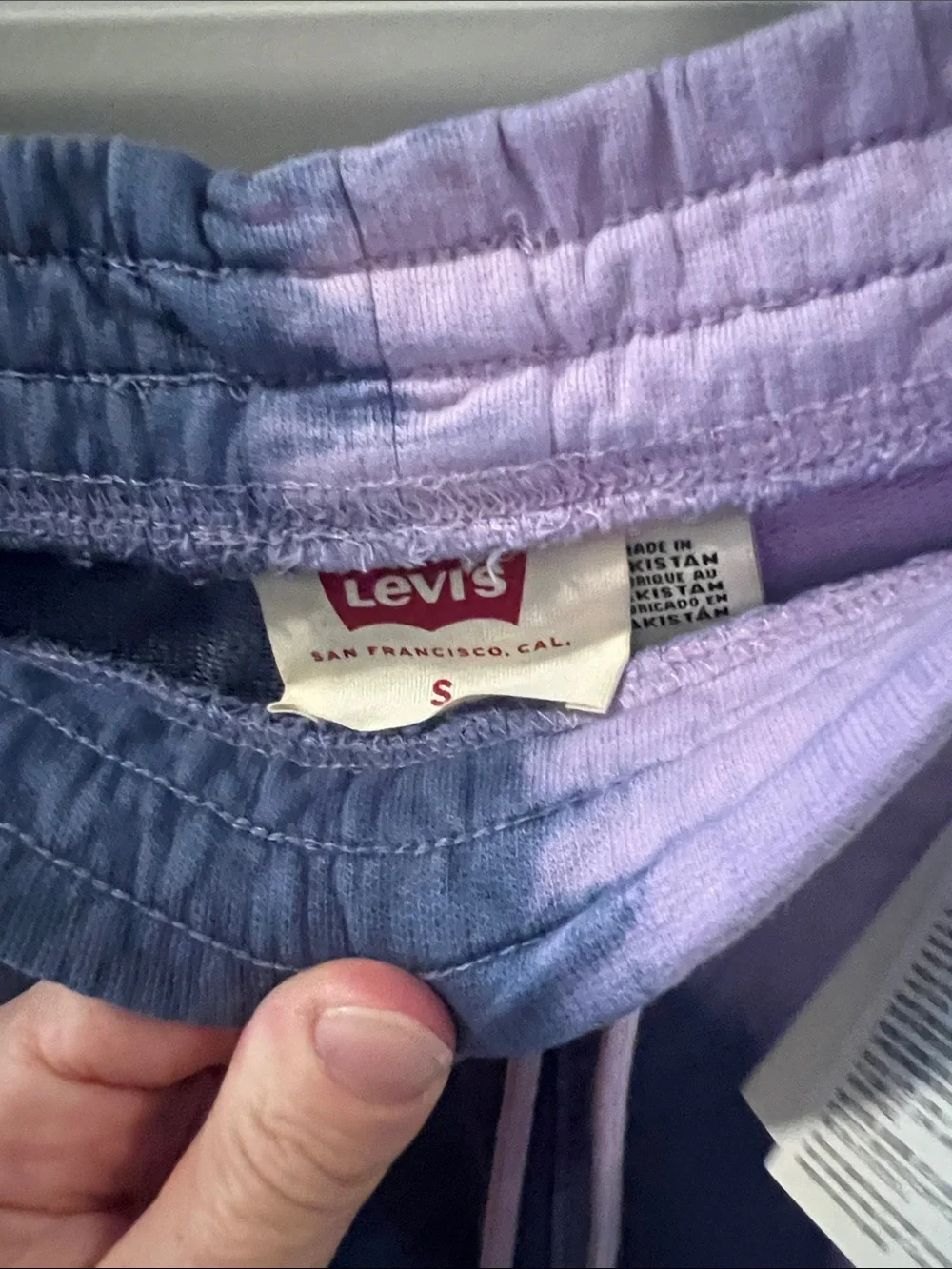 Levi's Men's Lavender and Navy Tie-Dye Fleece Athletic Shorts